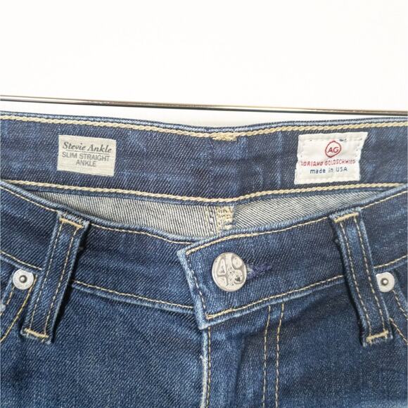 AG ADRIANO GOLDSCHMIED Stevie Slim Straight Ankle Jeans Dark Wash Women's 28R - Picture 3 of 4
